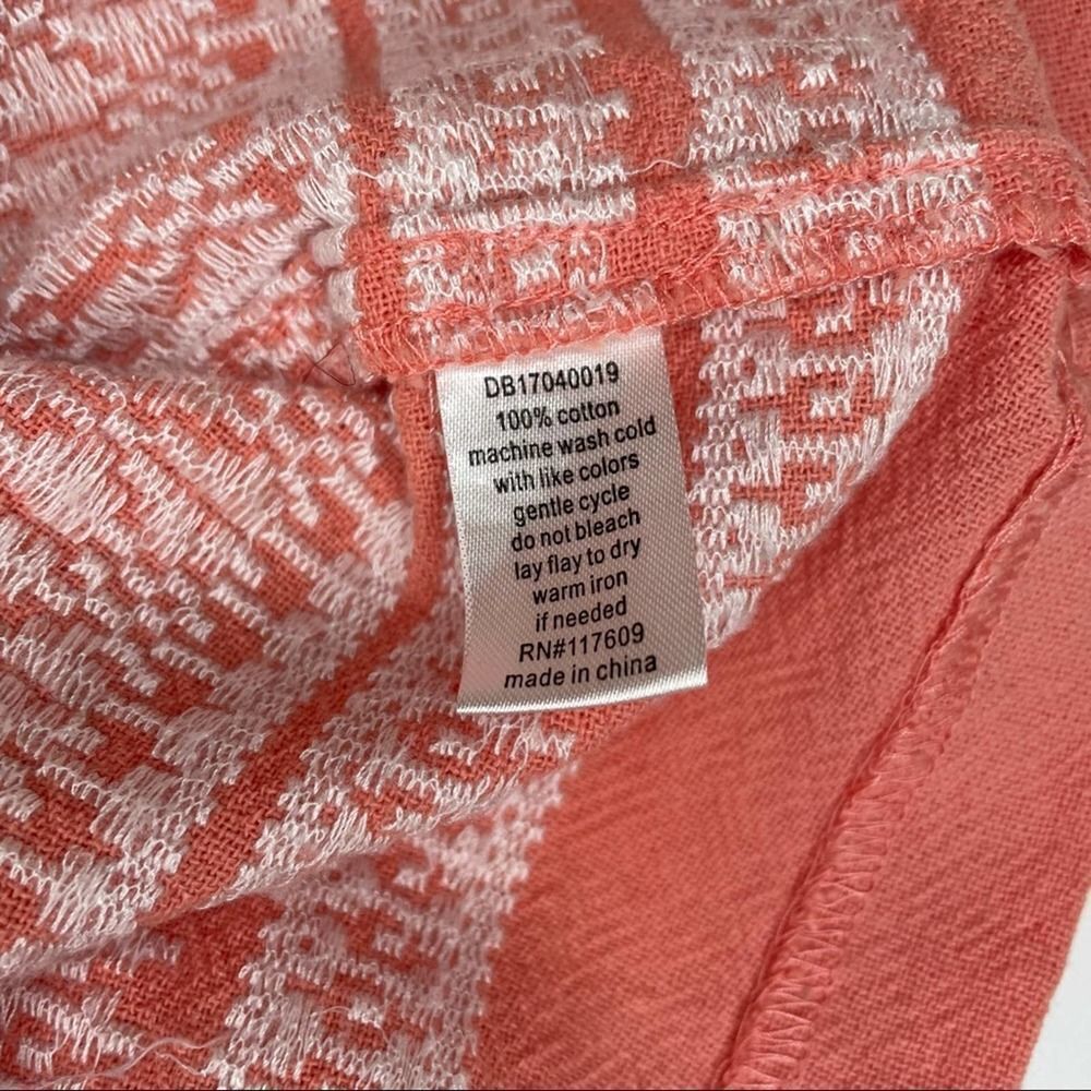 De Collection Peach Embroidered Cotton A-line Skirt size Large - Picture 10 of 12